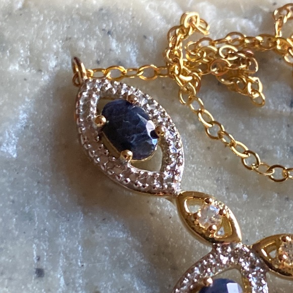 🆕18K Gold Over Sterling Silver 2.17ct Multi-Gem /Diamond Accent Necklace - Picture 7 of 12